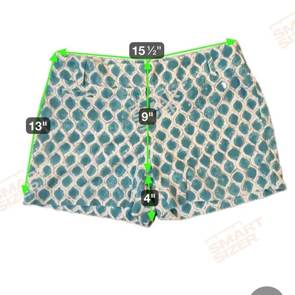 ANN TAYLOR LOFT~The Riviera Short~Teal Geometric Print~Linen Blend~Size 2~SKU109 - Picture 9 of 9